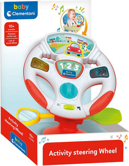 Baby Clementoni - Activity Wheel - Speelsgoed Stuur met Activiteiten - Speelstuur voor op Tafel - Met Geluid en Lampjes - 1 Jaar