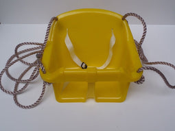 Baby schommelzitje in kunststof 32x32x26 cm pp-touw geel