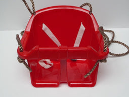 Baby schommelzitje in kunststof 32x32x26 cm pp-touw rood
