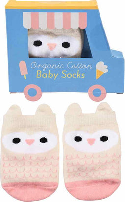 Baby sokjes - Roze uil sokjes - Geboorte - Cadeau- Kraamcadeau