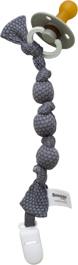Baby Speenkoord - Fopspeenkoord van biologisch katoen - Speenketting Storm Grey - Grijs - Snoozebaby