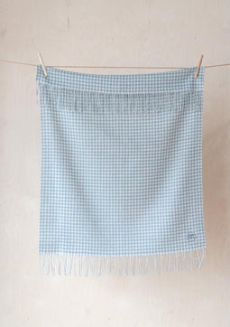 Babydekentje Gingham Grijs - 75x110 - Lamswol - TBCo Scotland