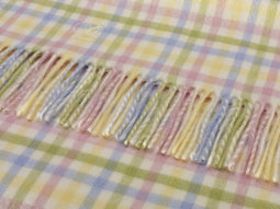 Babydekentje Gingham Pastel - 75x110 - Lamswol - TBCo Scotland