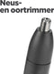 BaByliss Nose, Ear & Eyebrow Precisietrimmer E652E - Verwijderbare- en afspoelbare koppen - Wenkbrauw opzetkam