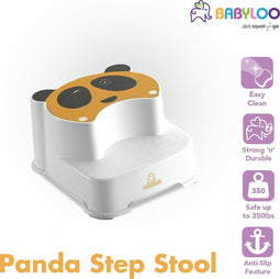 Babyloo Panda Step Stool - Yellow - kinderkruk – toiletkruk – opstap voor baby en kind – handig voor in badkamer, keuken en toilet