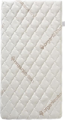 Babymatras van biologisch katoen - 60x120x10 cm - 100% katoen - Afneembare hoes - Geen chemische behandeling