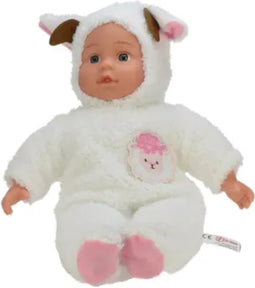 Babypop met dierenpakje groot - Schaap - 25 cm