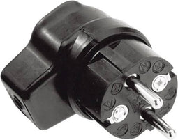 Bachmann CEE 7/4 geaarde haakse rubberen IP44 stroomstekker / zwart
