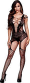 Baci - Korset Front Suspender Visnet Bodysuit One Size