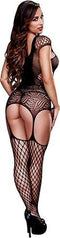 Baci - Korset Front Suspender Visnet Bodysuit One Size