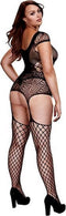 Baci - Korset Front Suspender Visnet Bodysuit Queen Size