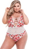 Baci - White Floral & Lace Teddy S/M