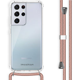 Backcover met koord voor de Samsung Galaxy S21 Ultra - Rosé Goud