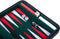 Backgammon 9'' black zipper, groen/rood/wit