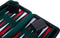 Backgammon 9'' black zipper, groen/rood/wit