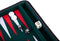 Backgammon 9'' black zipper, groen/rood/wit