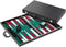 Backgammon Luxe ingelegd vilt 38 cm. groen/rood/wit