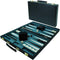 Backgammonkoffer 38 cm. Zwart effen