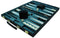 Backgammonkoffer 38 cm. Zwart effen