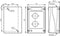 BACO BALBX0200 Lege behuizing 2 inbouwplaatsen (l x b x h) 107 x 74 x 47.9 mm Grijs, Zwart 1 stuk(s)