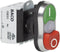 BACO L61QK21L Dubbele drukknop Kunststof frontring, Verchroomd Groen, Rood 1 stuk(s)