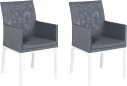 BACOLI - Tuinstoel set van 2 - Grijs - Polyester