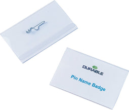 Badge Durable 8004 met speld 54x90mm | 50 stuks