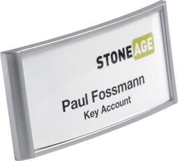 Badge Durable 8540 classic met magneet 30x65mm zilvergrijs | 10 stuks