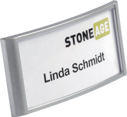 Badge Durable 8542 classic met magneet 34x74mm zilvergrijs | 10 stuks