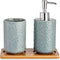 Badkamer Accessoire Set Grijs Blauw Keramisch