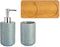 Badkamer Accessoire Set Grijs Blauw Keramisch