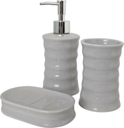 Badkamer Accessoire Set Grijs Keramisch