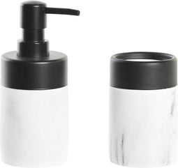 Badkamer Accessoire Set Wit Zwart