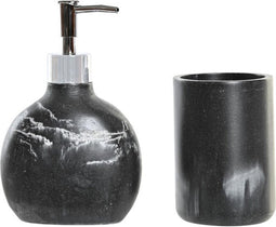 Badkamer Accessoire Set Zwart Marmer