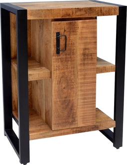 Badkamermeubel Bas Mangohout en Staal Merk Benoa Afmeting: 60x40x80cm