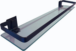 Badkamerplank 60cm - Zwart - Planchet - RVS - Wastafel Glas - Wandplank Badkamer - Wastafel