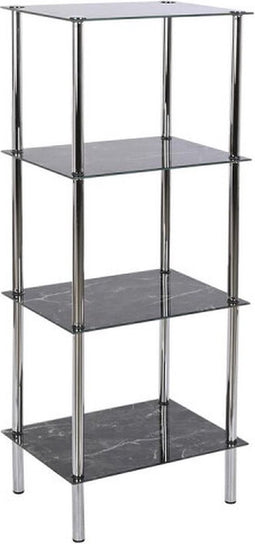 Badkamerschappen DKD Home Decor 40 x 30 x 105 cm Kristal Zilverkleurig Staal