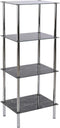 Badkamerschappen DKD Home Decor 40 x 30 x 105 cm Kristal Zilverkleurig Staal