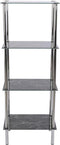 Badkamerschappen DKD Home Decor 40 x 30 x 105 cm Kristal Zilverkleurig Staal