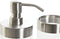 Badkamerset zeeppompje en beker/tandenborstelhouder zilver/transparant kunststof 17 cm - badkamer accessoires