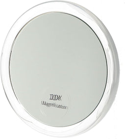 Badkamerspiegel - 10x vergrotend - compact model van 10cm- met 3 zuignapjes - make up spiegel