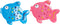 Badkleed DKD Home Decor Blauw Roze PVC (2 pcs) (13 x 1 x 10.5 cm)