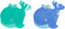 Badkleed DKD Home Decor Blauw Turkoois PVC (2 pcs) (11.5 x 1 x 10 cm)