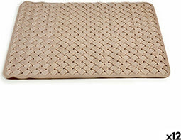 Badkleed Gevlochten Beige PVC (0,03 x 50 x 50 cm) (12 Stuks)