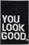 Badmat/badkamerkleed You Look Good zwart 80 x 50 cm rechthoekig - Matten voor de badkamer