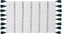 Badmat - Katoen - Wit + Donkergroen - 50 x 75 cm