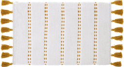 Badmat - Katoen - Wit + oranje - 50 x 75 cm