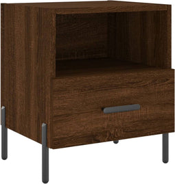 vidaXL - Nachtkastje - 40x35x47,5 - cm - bewerkt - hout - bruin - eikenkleur