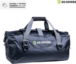 Bagagetas van DS COVERS - 60L - Zwart - Waterdicht - Elastieke binders - Geschikt voor iedere motor
