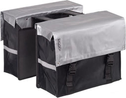 Bagoo Dubbele Fietstas Bisonyl 46 Liter Zilver/zwart